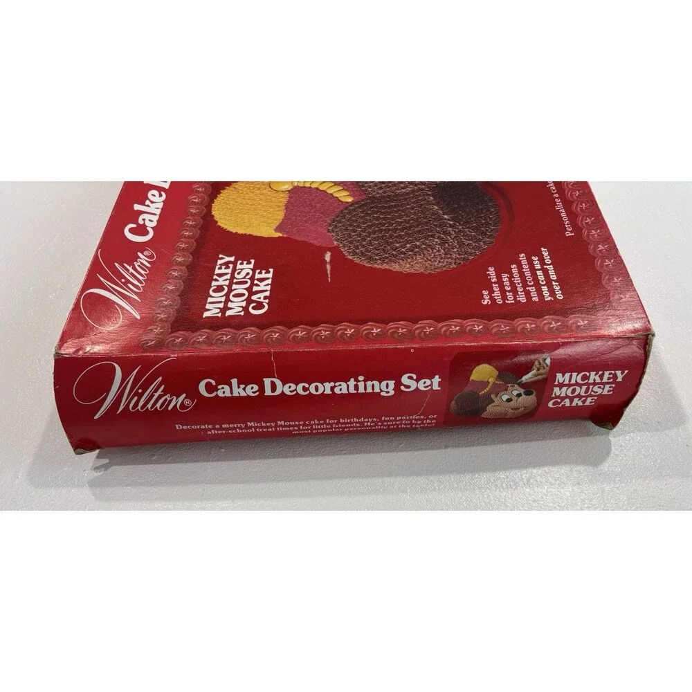 Vintage Mickey Mouse Cake Pan Wilton Box Disney Baking Bakeware Instructions 70s